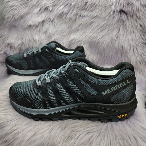 Merrell Nova Black Gray J48831 Trail Running Hiking Shoes Mens Sz 9 Vibram Sole - Picture 1 of 8